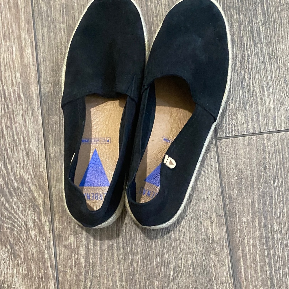 Black Suede Slip-On Shoes